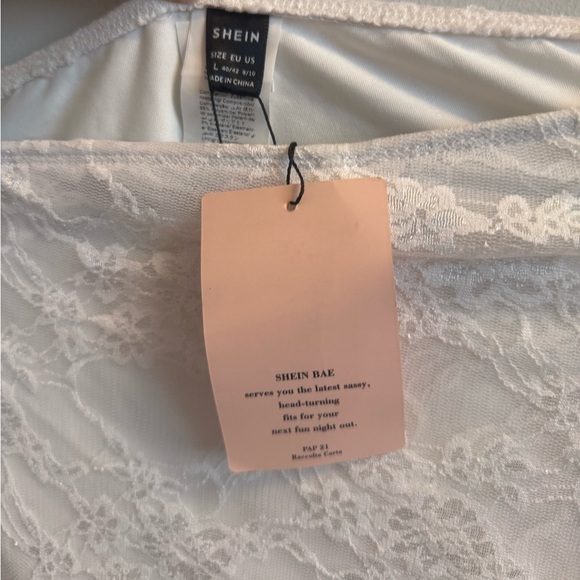 SHEIN- White Lace Maxi Skirt with High Slit - Picture 8 of 8